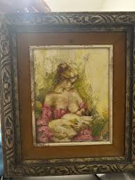 MARLENE (20th C.), Orig. Oil / Canvas, A woman and a child ...