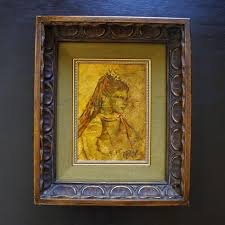 Vintage Signed Original Girl Portrait Oil Painting Framed ...