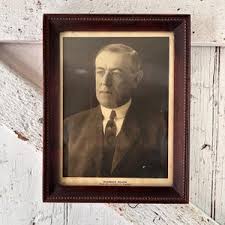 Antique Photo Woodrow Wilson President in Wood Frame Vintage ...