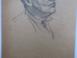 Portrait of a Man. Antique Painting of the Original Socialist ...