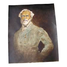 1990s Gen. Robert E. Lee Portrait Original Painting Acrylic Signed, | Chairish