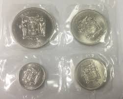 1973 Jamaica 4 Coin Mint Set in Package of Issue 5 10 20 &25 ...