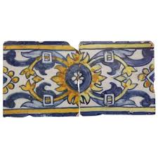Similar Items to 17th Century Floral Set of Two Tiles ...