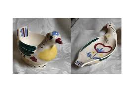 Vintage 1940s-1950s Ceramic Lot of 2 Hand Painted Cleminsons ...
