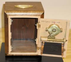 Antique U S Post Office Box Door Bank With Brass Slot-Walnut ...