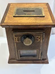VINTAGE WOOD AND BRONZE UNITED STATES POST OFFICE LOCK BOX ...