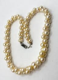 Antique Twin Pearl Necklace 18K White Gold & Natural ...