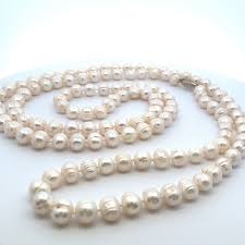 8mm White Freshwater Pearl Necklace: Sterling Silver Clasp ...