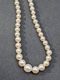 14K Antique Graduated Pearl Necklace with Bow Clasp ...
