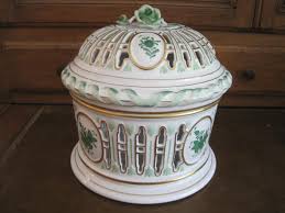 Vintage Herend Chinese Bouquet Green Biscuit Jar - Etsy