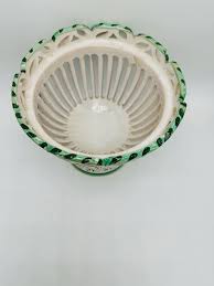 Palm Beach Style Ceramic Reticulated Bowl | Chairish