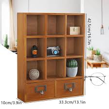 Book Display Shelf Organizer Display Rack 2 Drawers ...