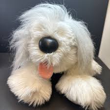 Shaggy White Gray Puppy Dog Presents Tomy Corp Vtg 1985 ...