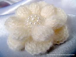 Crochet Flower Brooch Pattern: Mohair Yarn, Easy DIY ...