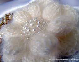 Buy CROCHET PATTERN Flower Brooch, Mohair Yarn Flower Brooch ...