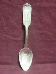 Coin Silver Vintage Pat 1850 G Spence Newark NJ TEASPOON 6" 21g Mono NLB | eBay