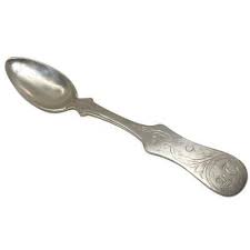 Antique Coin Silver Engraved Monogram Fiddle Spoon, 6 1/4" | eBay Australia