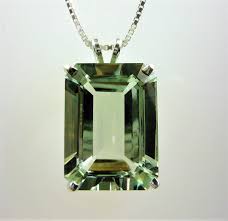 Natural Large Emerald Cut Green Amethyst Gemstone Pendant ...