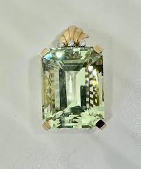 90 Carat Aquamarine Diamond Pendant Necklace 18 Karat Gold ...