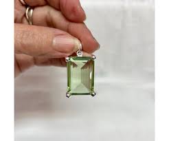 Green Amethyst Faceted Rectangle Pendants for spiritual ...