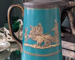 Antique 1860 Prattware Pratt Pitcher Jade Green Roman Chariot Dixon - Etsy