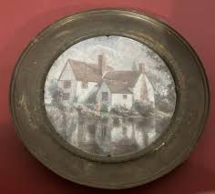 Wall plate Solid Brass Foil Art of English Countryside *4B ...