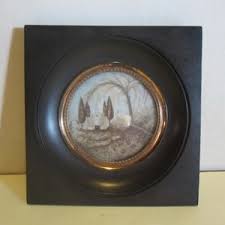Antique Memento Mori, Framed Miniature, Graveyard Scene,hair ...