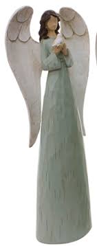 Wing Tai Trading WTT RXF09573 White & Sage Resin Angels – Piper Lillies Gift Shoppe