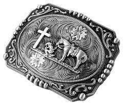 Religion Cross Cowboy And Horse Design Belt Buckles (Square ...