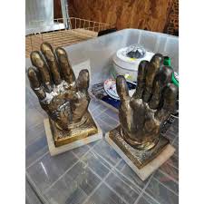 Vintage Praying Hands Bookends - Heavy brass and Marble Base | eBay
