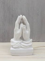 Vintage Ceramic Praying Hands Porcelain Lamp - Etsy