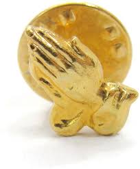 Praying Hands Vintage Lapel Pin Gold Tone | eBay