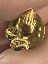 Prayer Hands Gold Tone Lapel Pin EUC K548 | eBay