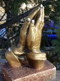 VINTAGE PLASTER CHALKWARE PRAYING HANDS STATUE 10.25" TALL | eBay