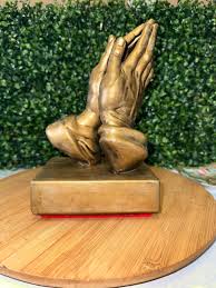 Large gold praying hands sculpture VINTAGE RELIGIOUS – The Parlour Antiques & Oddities