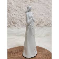 Praying Woman Figurine Glossy White Glaze Porcelain ...