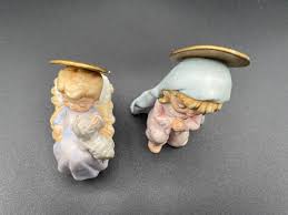 Vintage Set of 2 Ceramic Figurines Kneeling Praying Mary and ...