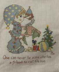 Vintage Precious Moments Cross Stitch Completed Clown Friend ...