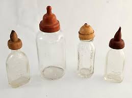 4 VTG GLASS DOLL BABY BOTTLES~DOLL-E-TOYS BY AMSCO~DOLFEED ...