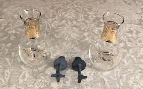 Vintage Pyrex Oil & Vinegar Cruets - Clear Glass w/Gold ...