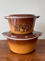 Vintage Pyrex Old Orchard Bake & Serve Casseroles With Lids ...