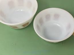 2 Vintage Federal Pyrex Corning Ware Mixing Bowls W/ Gold ...