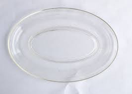 Glass small oval plate CSP-510 by Phoenix England 7 7/8" x 5 ...