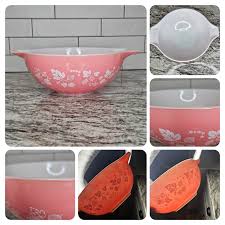 Vintage Pyrex Pink Gooseberry Cinderella Nesting Bowls ...
