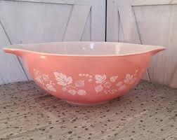Vintage 4qt. Pink Gooseberry Pyrex Glass Mixing Bowl - Etsy