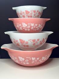 Vintage Pyrex “pink Gooseberry” Cinderella Mixing Bowl Set ...