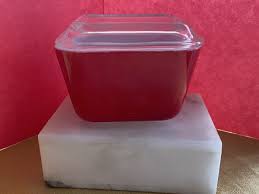 Vintage Pyrex Small Red Refrigerator Dishes with Lids 501 ...