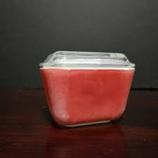 Vintage Pyrex Red Refrigerator Dish 501-B With LID Faded ...