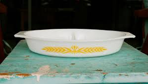 Vintage Pyrex Promotional Royal Wheat Divided Casserole ...
