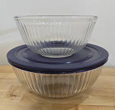 Pyrex Ribbed Clear 7403 10 Cup & 7404 4.5 Qt Ribbed Glass ...